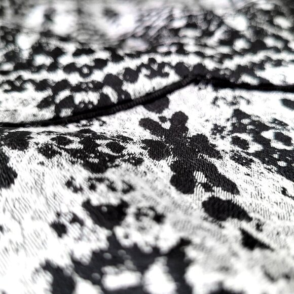 H&M Office Career Black Silver Gray Sleeveless Fitted Sheath Geometric Dress - Picture 4 of 6